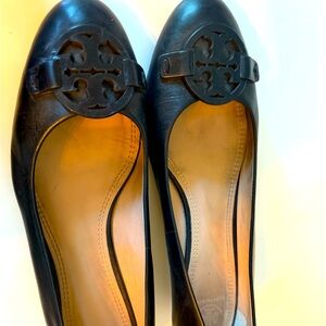 Tory Burch Black Leather Ballet Flats